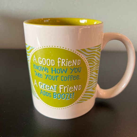 HALLMARK SHOEBOX ~ "A Great Friend Adds Booze!" ~ Best Friend Novelty  Mug - Picture 1 of 5